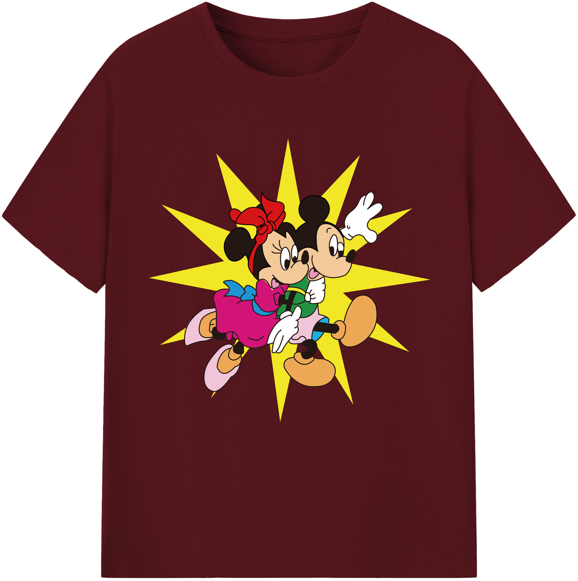 （画像用） ミッキーマウス Mickey Mouse 綿100％半袖Tシャツ（フロントプリント）
